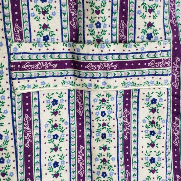 Lanz Of Salzburg Pajama Set Womens Large White Floral Flannel Button Up New - Picture 4 of 14